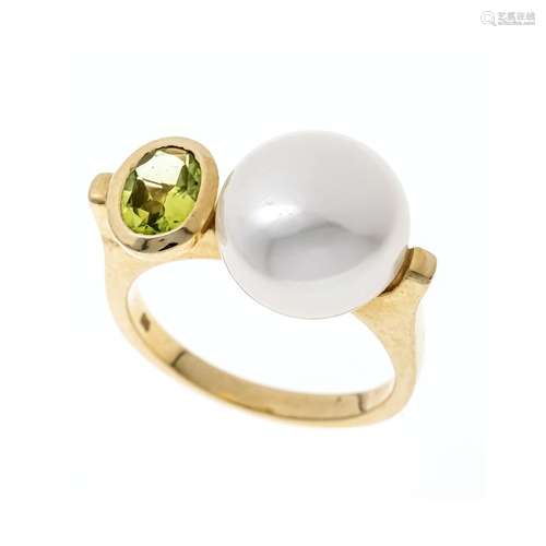 Pearl peridot ring GG 585/000