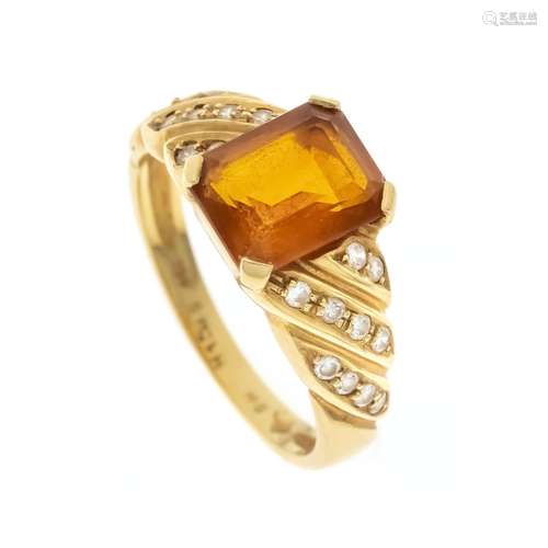 Citrine diamond ring GG 750/00