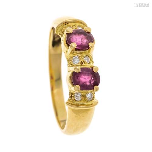 Ruby-brilliant ring GG 750/000