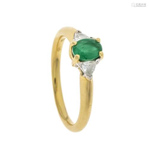 Emerald triangle diamond ring