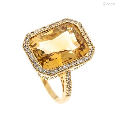 Citrine-brilliant ring GG 585/