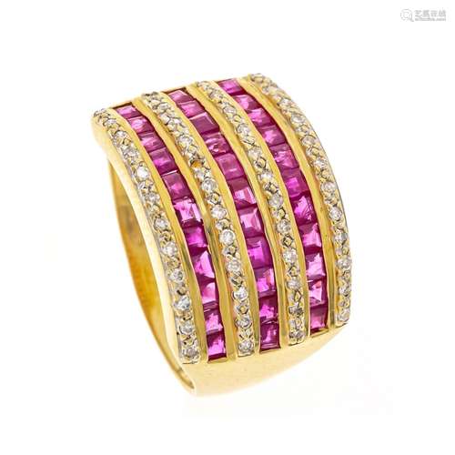 Ruby diamond ring GG/WG 750/00