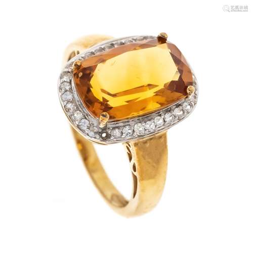 Citrine-brilliant ring GG/WG 3