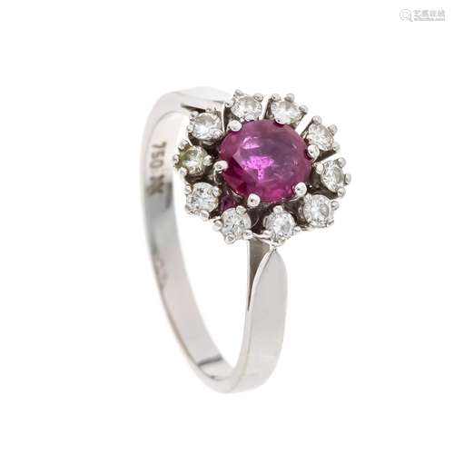 Ruby-brilliant ring WG 750/000