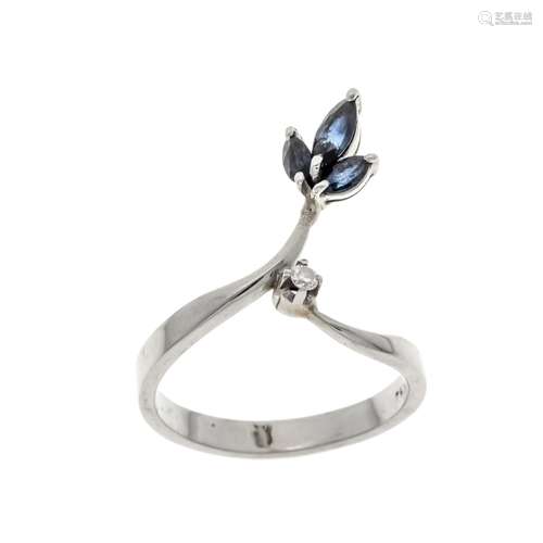 Sapphire diamond ring WG 750/0