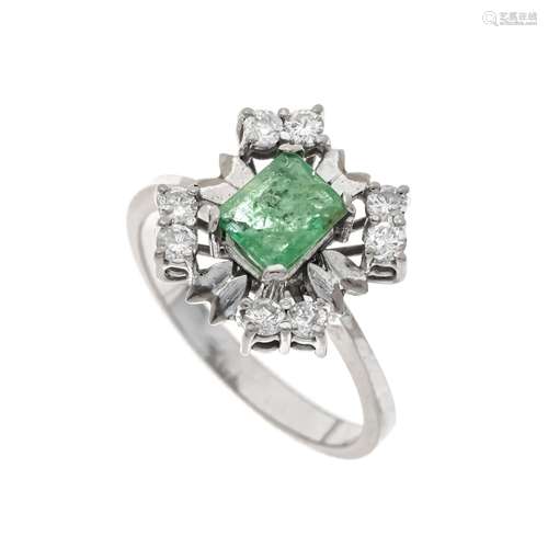 Emerald diamond ring WG 585/00