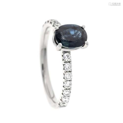 Sapphire diamond ring WG 750/0