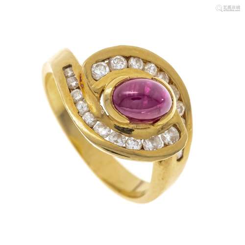 Ruby-brilliant ring GG 750/000