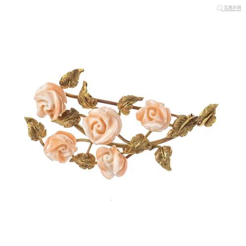 Rose petal brooch GG 750/000 i