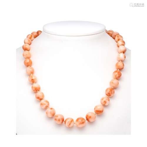 Angel skin coral necklace with