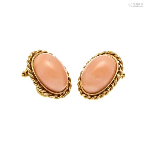 Coral earclips GG 750/000 with