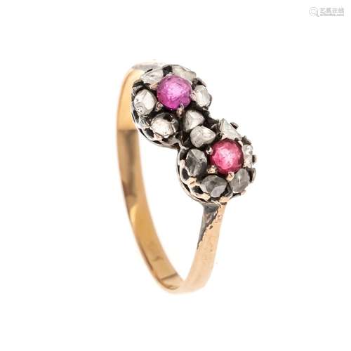 Diamond rose ruby ring GG/WG 7