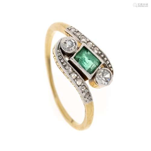 Emerald diamond ring GG/WG 750