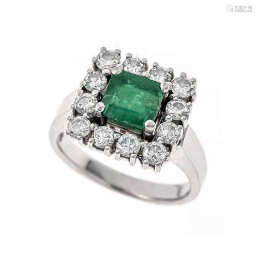 Emerald diamond ring WG 585/00