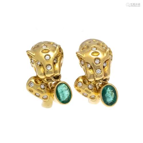 Designer emerald diamond earcl