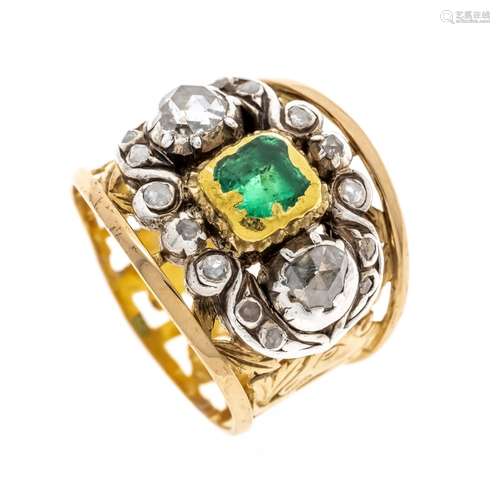 Emerald diamond rose ring RG/W