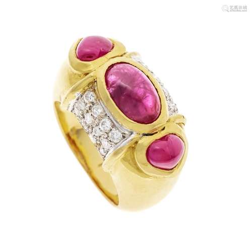 Ruby-brilliant ring GG 750/000