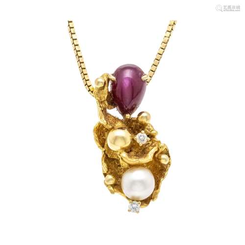 Fa. Schott ruby-pearl pendant