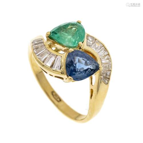 Sapphire emerald ring GG 750/0