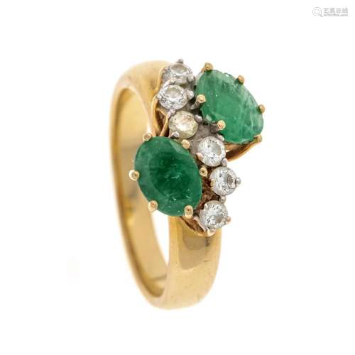 Emerald-brilliant ring GG/WG 5