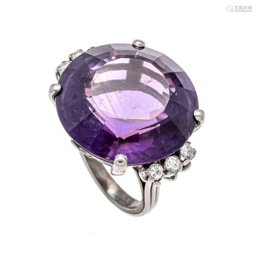 Amethyst diamond ring WG 585/0