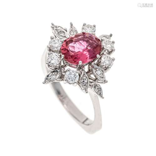 Pink tourmaline diamond ring W