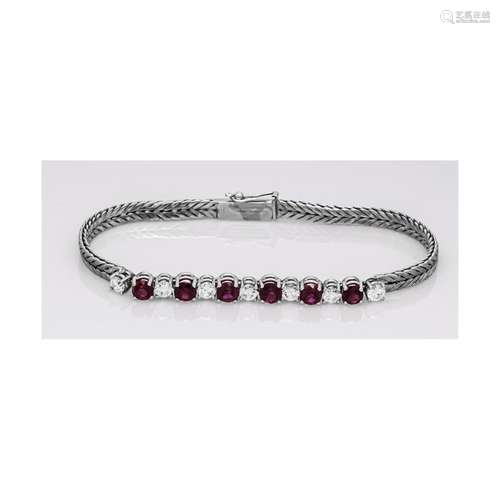 Ruby-brilliant bracelet WG 750