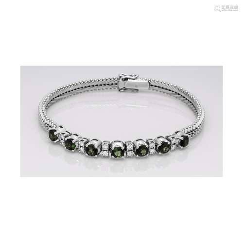 Tourmaline-brilliant bracelet