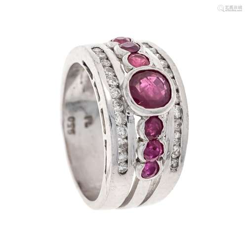 Ruby-brilliant ring platinum 9