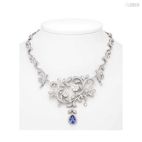 Tanzanite diamond necklace WG