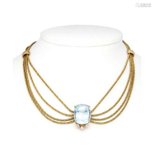 Filigree aquamarine necklace c