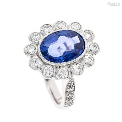 Sapphire diamond ring WG 750/0