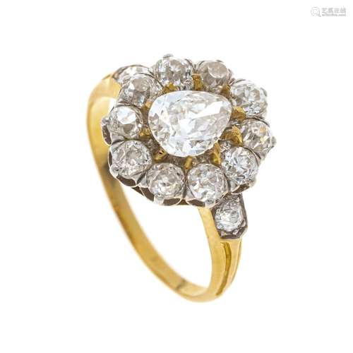 Old-cut diamond ring GG/WG 750