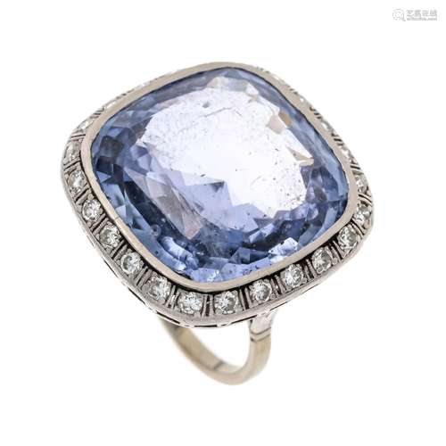 Aquamarine-brilliant ring WG 5