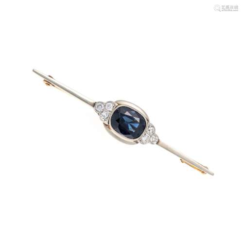 Sapphire diamond brooch GG/WG