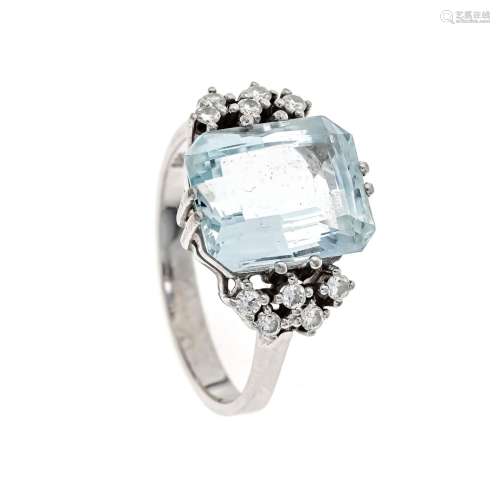 Aquamarine ring WG 585/000 wit
