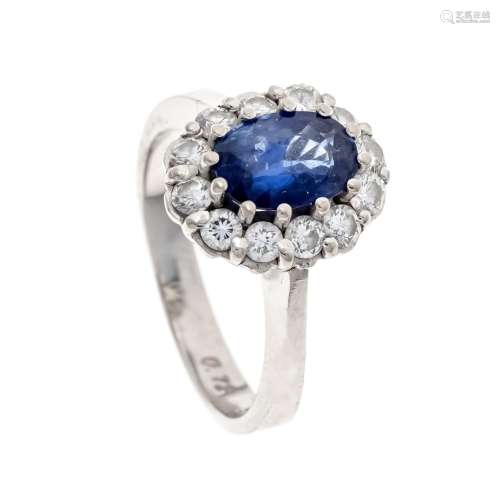 Sapphire diamond ring WG 585/0