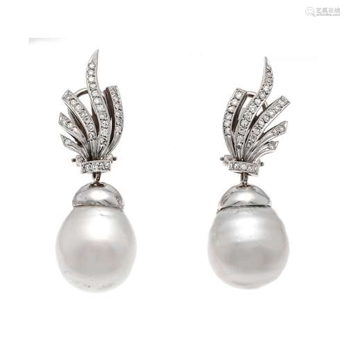 South Sea diamond clip earring