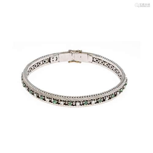 Emerald diamond bracelet WG 58