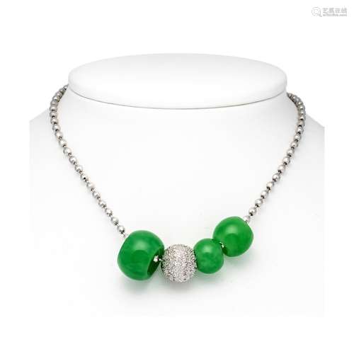 Jade-brilliant necklace WG 750