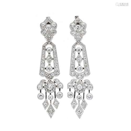 Old-cut diamond clip earrings