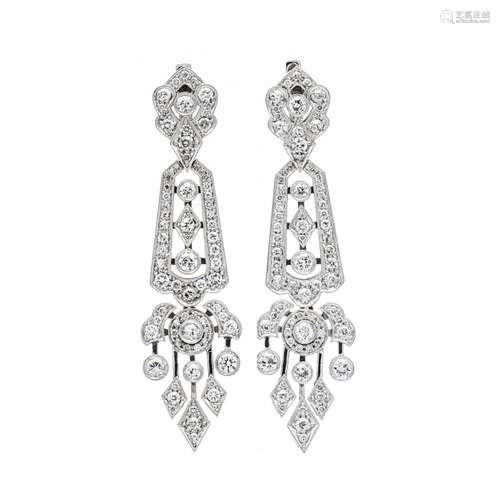 Old-cut diamond clip earrings