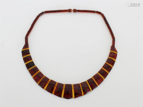 E. European Reddish & Gold Amber Necklace