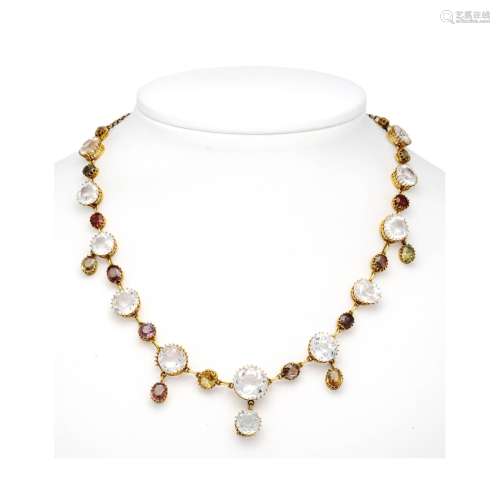 Antique topaz-colorstone neckl