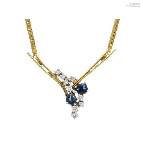 Sapphire and diamond necklace