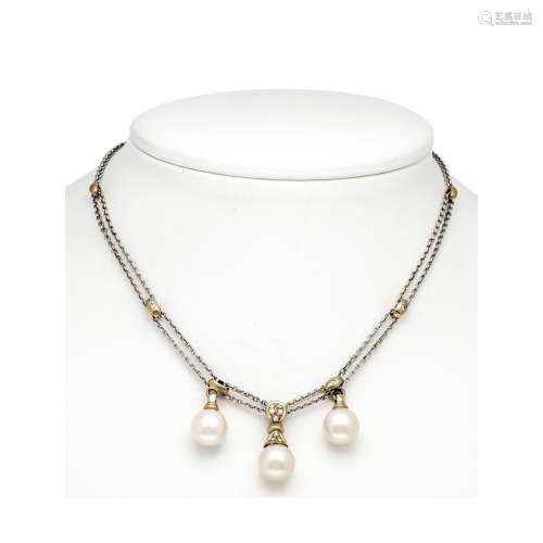 Pearl and diamond necklace WG/