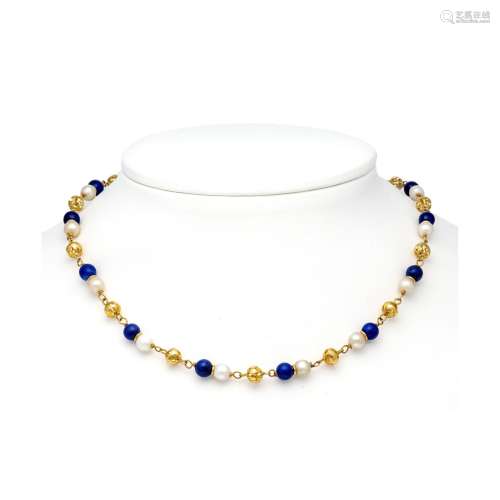 Akoya lapis lazuli necklace wi