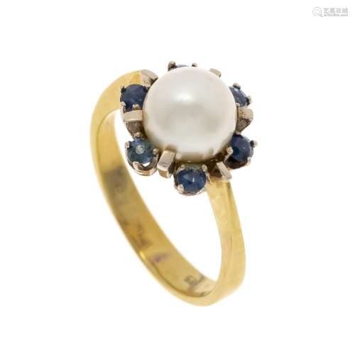 Akoya sapphire ring GG/WG 585/
