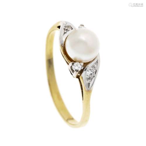 Akoya pearl diamond ring GG/WG