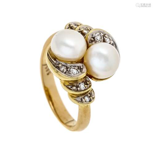 Pearl diamond ring GG/WG 585/0